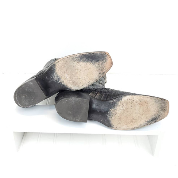 Lucchese  10D Custom Hornback Caiman Burnished Mad Dog Goat Shaft Cowboy Boots - Picture 10 of 13